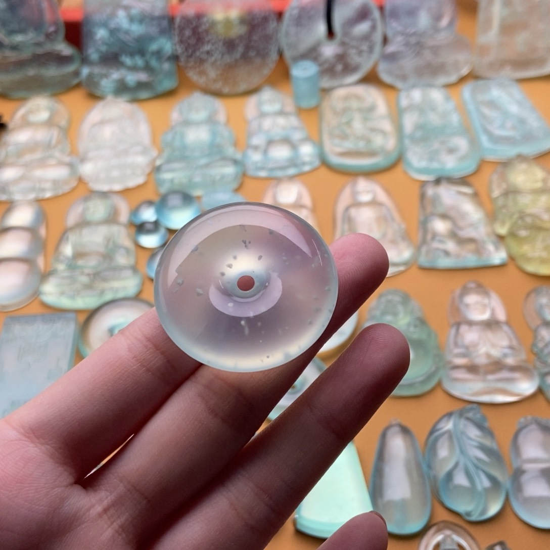 蛇纹石玉吊坠(不含链)未镶嵌平安扣