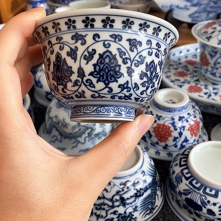 【小青雅玩】缠枝莲压手杯