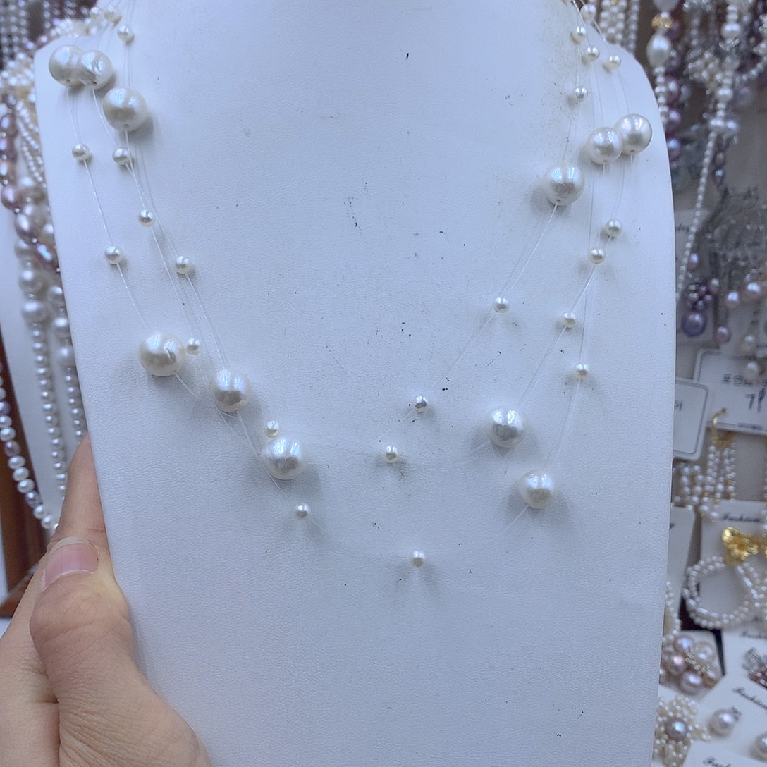 E***爻项链耳饰银S925镶嵌淡水珍珠