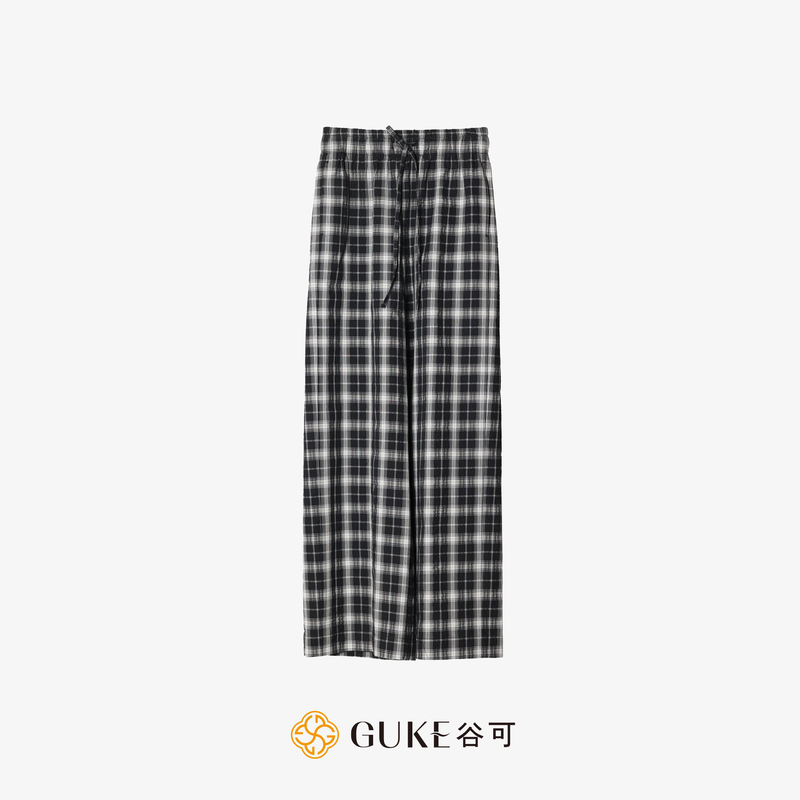 GKE/谷可K1193时尚格子直筒裤女