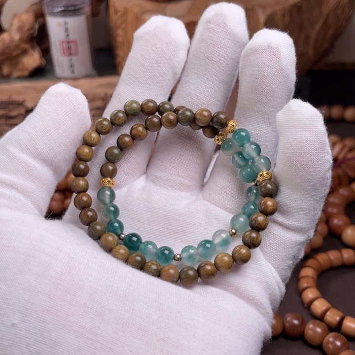 无事牌檀香木绿檀diy手串