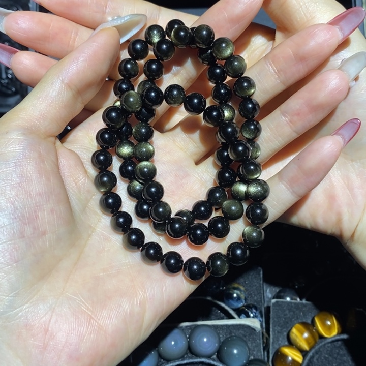黑曜岩手链未镶嵌湛*
