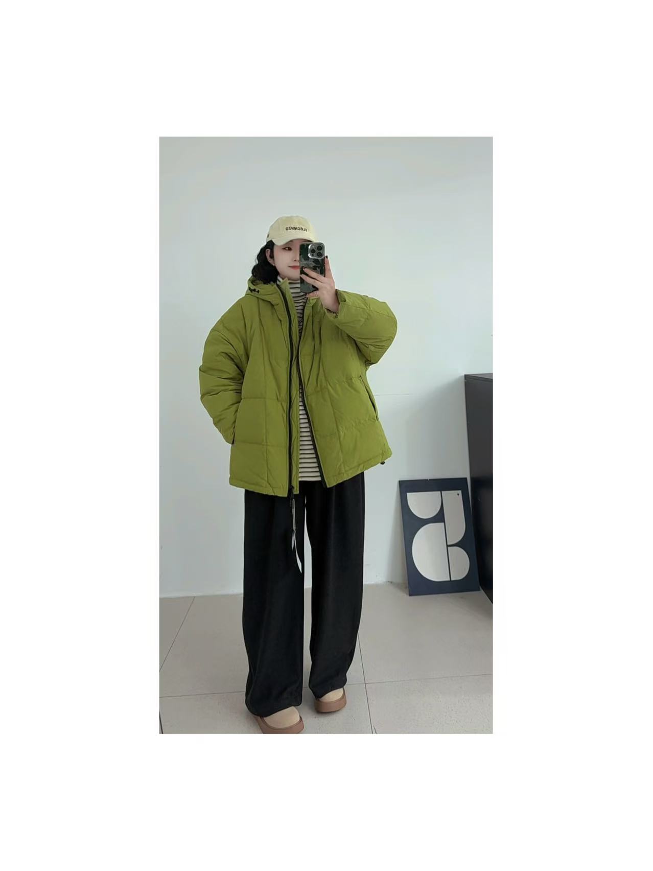 【连帽羽绒】百搭显瘦撞色拉链羽绒服外套1876