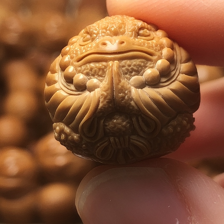 猴头雕刻金蟾精修