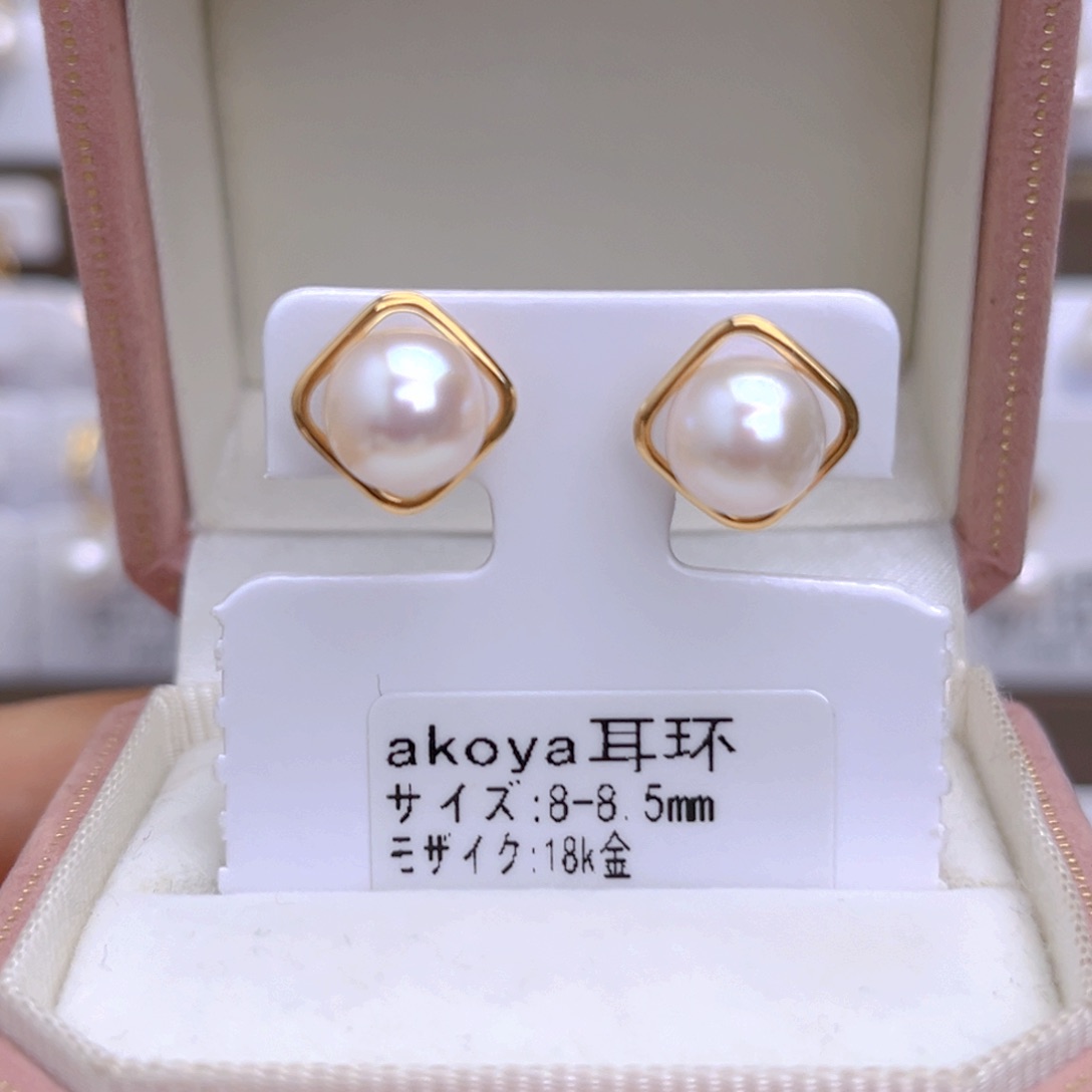 海水珍珠耳饰18K金镶嵌
