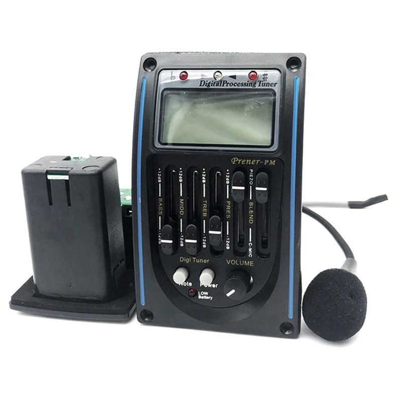 5段EQ带液晶屏带麦克风的民谣吉他拾音器