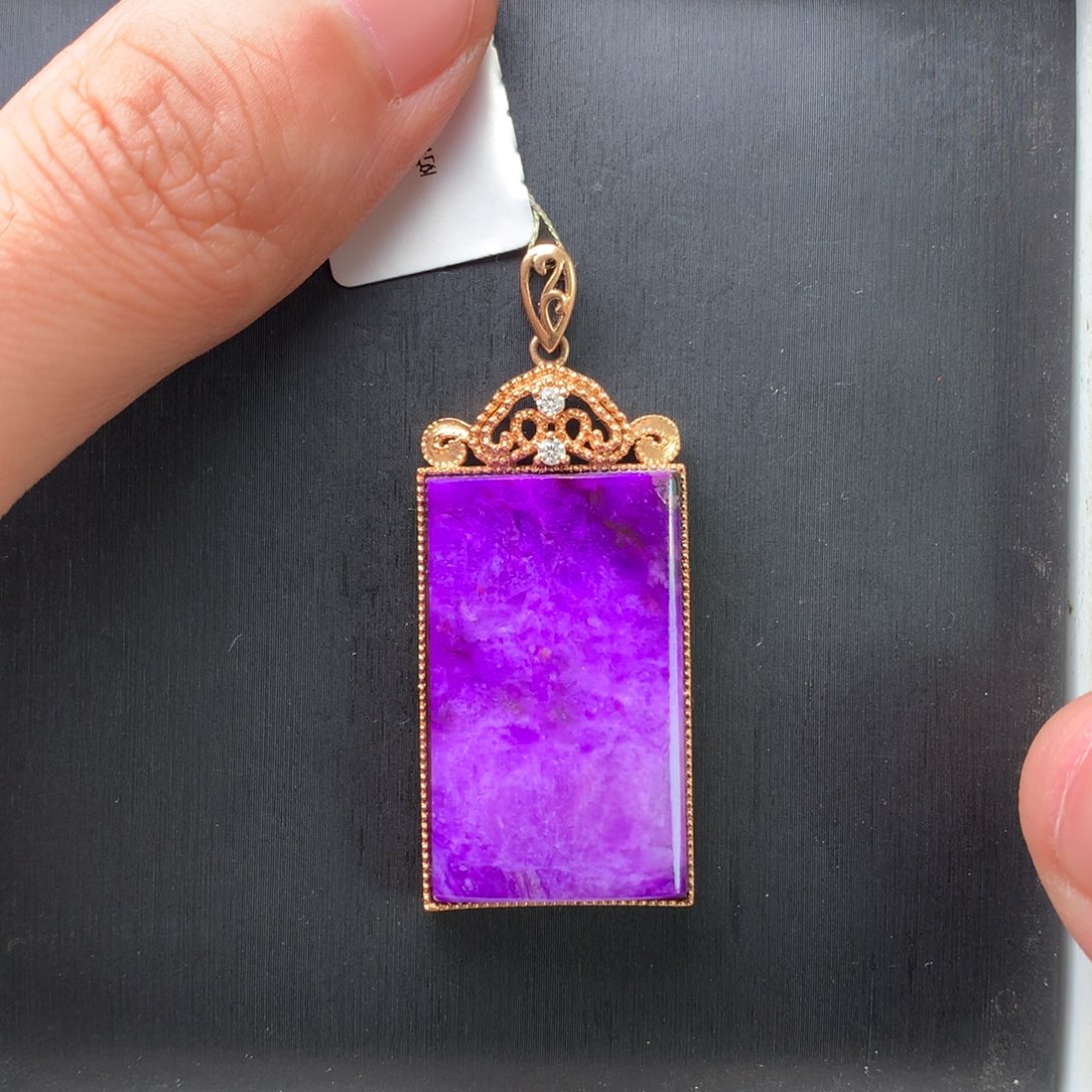 苏纪石（舒俱来）18K金镶嵌吊坠