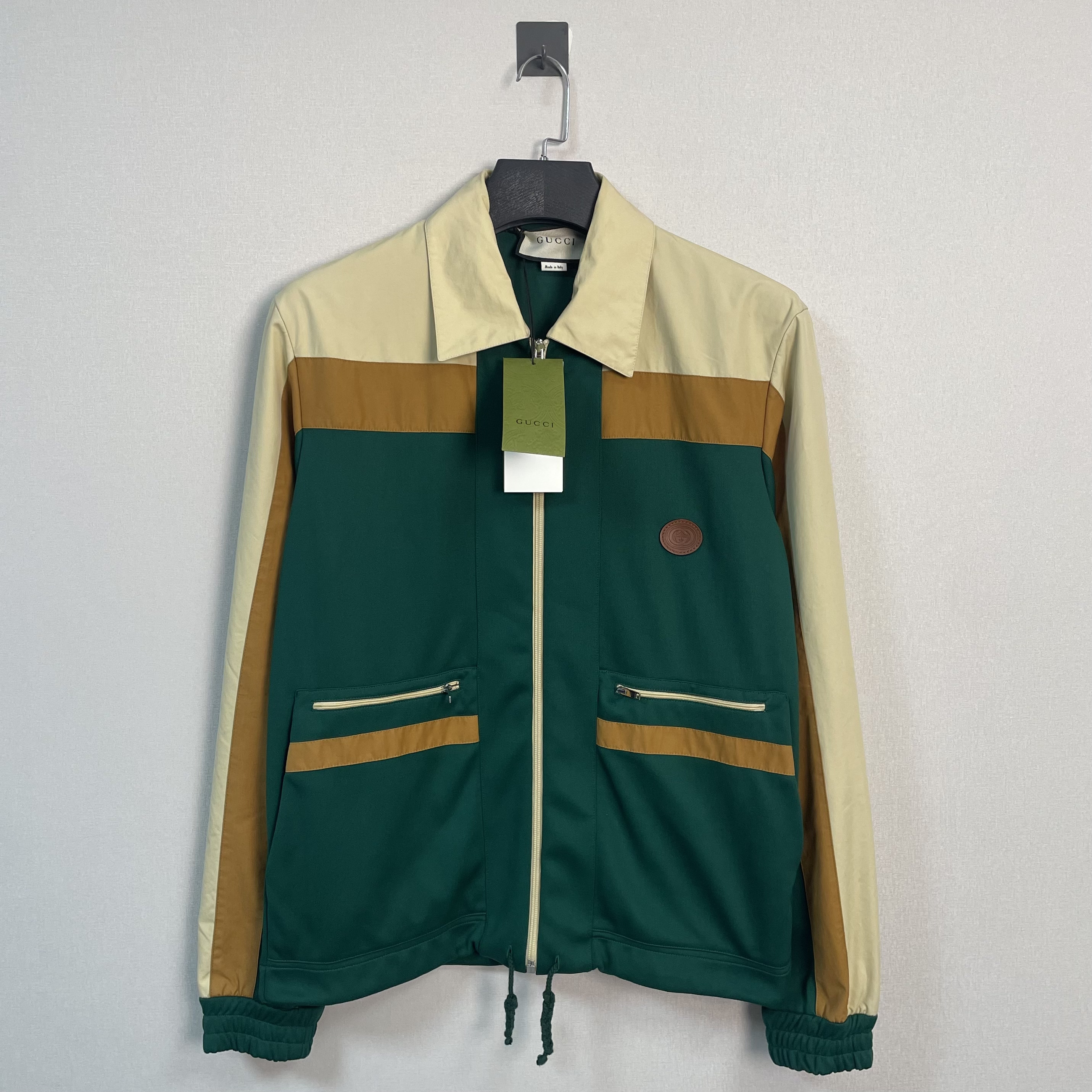 未使用 GUCCI/古驰 徽标拼接夹克外套/M码/带吊/价13900
