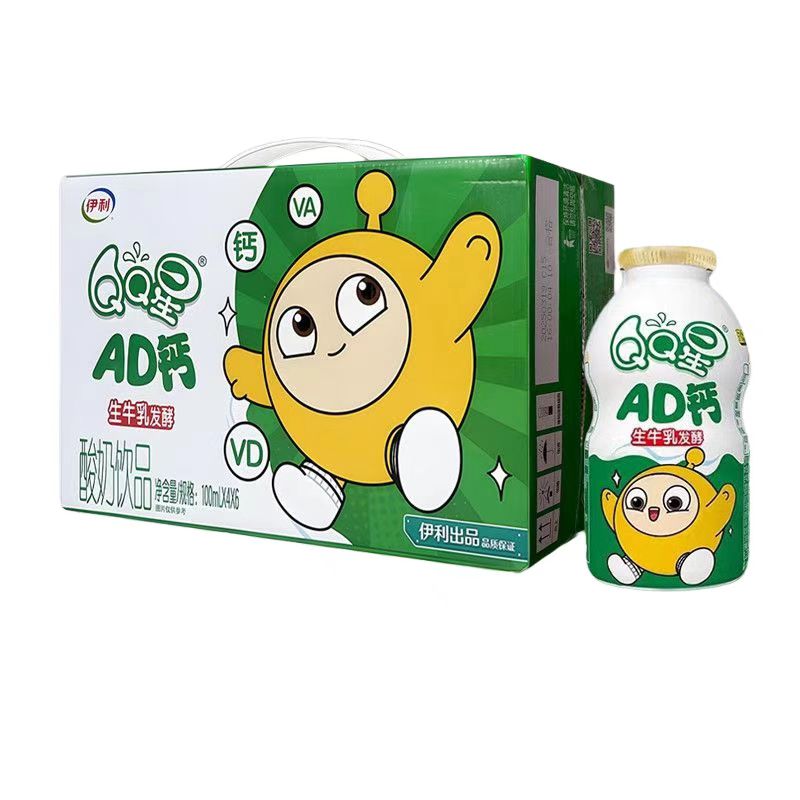 （8月产）伊利QQ星AD钙酸奶饮品100ml*4*6