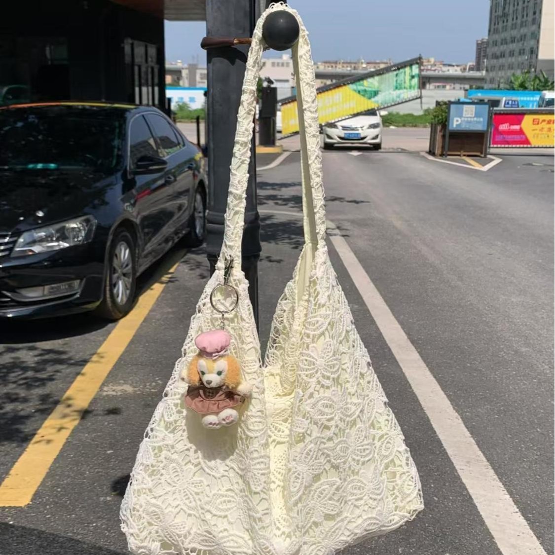同款水溶蕾丝托特包夏日温柔仙女大容量单肩包田园风手提包