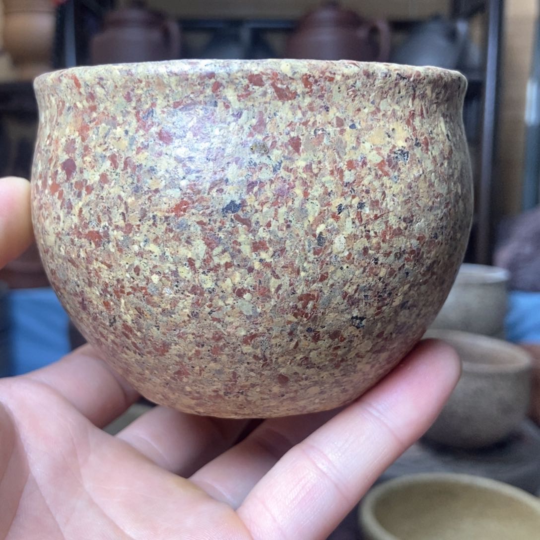 茶杯紫砂八目粗砂手工料半手工主人杯230毫升