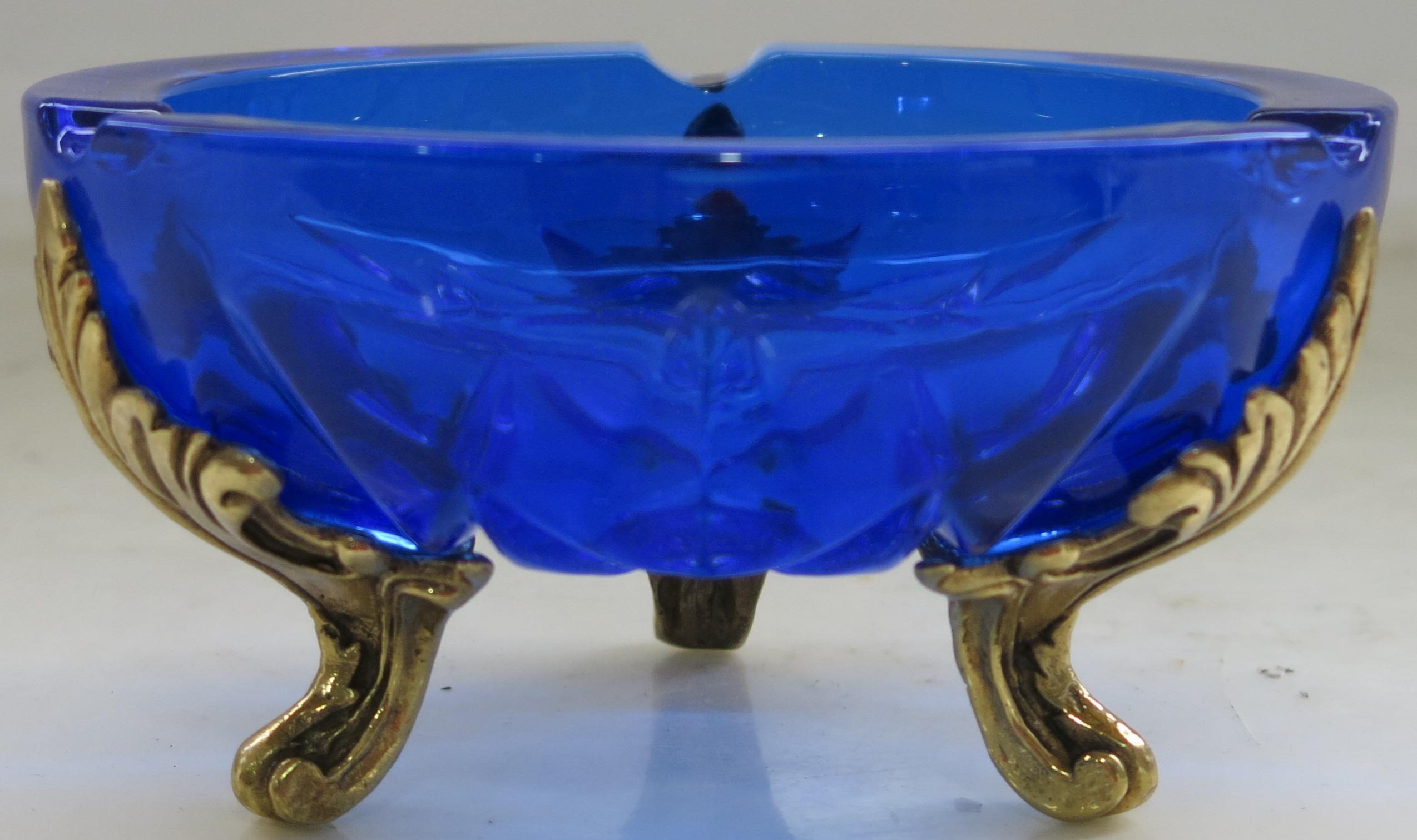 【欧美外单】DCN93-043蓝色水晶烟灰缸（微瑕）