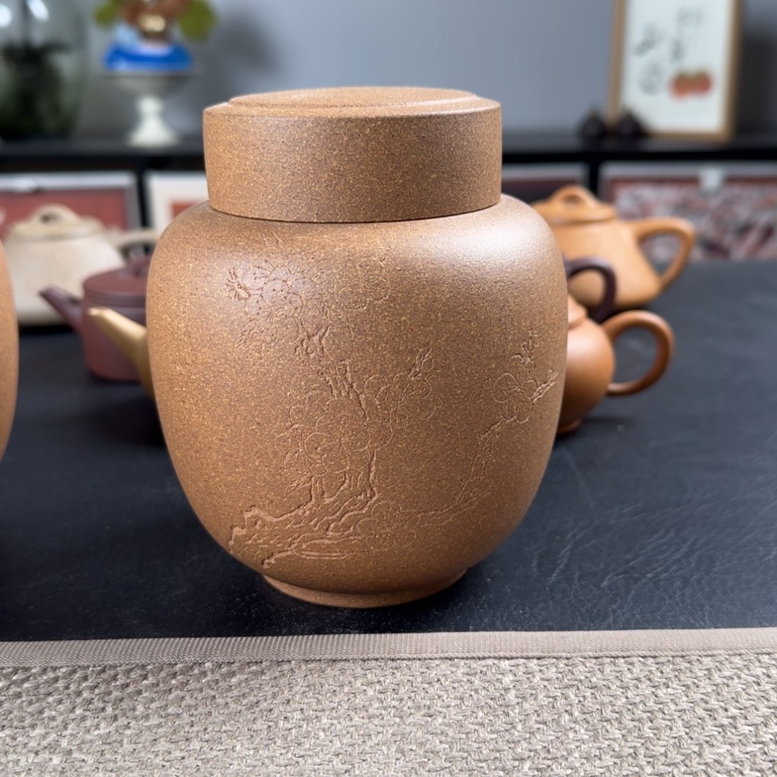 紫砂茶壶茶叶罐梅花