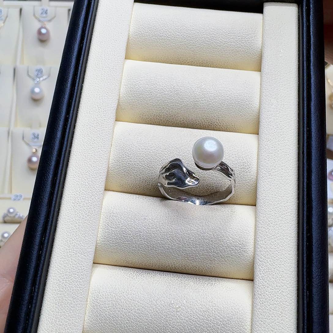 淡水珍珠戒指银S925镶嵌