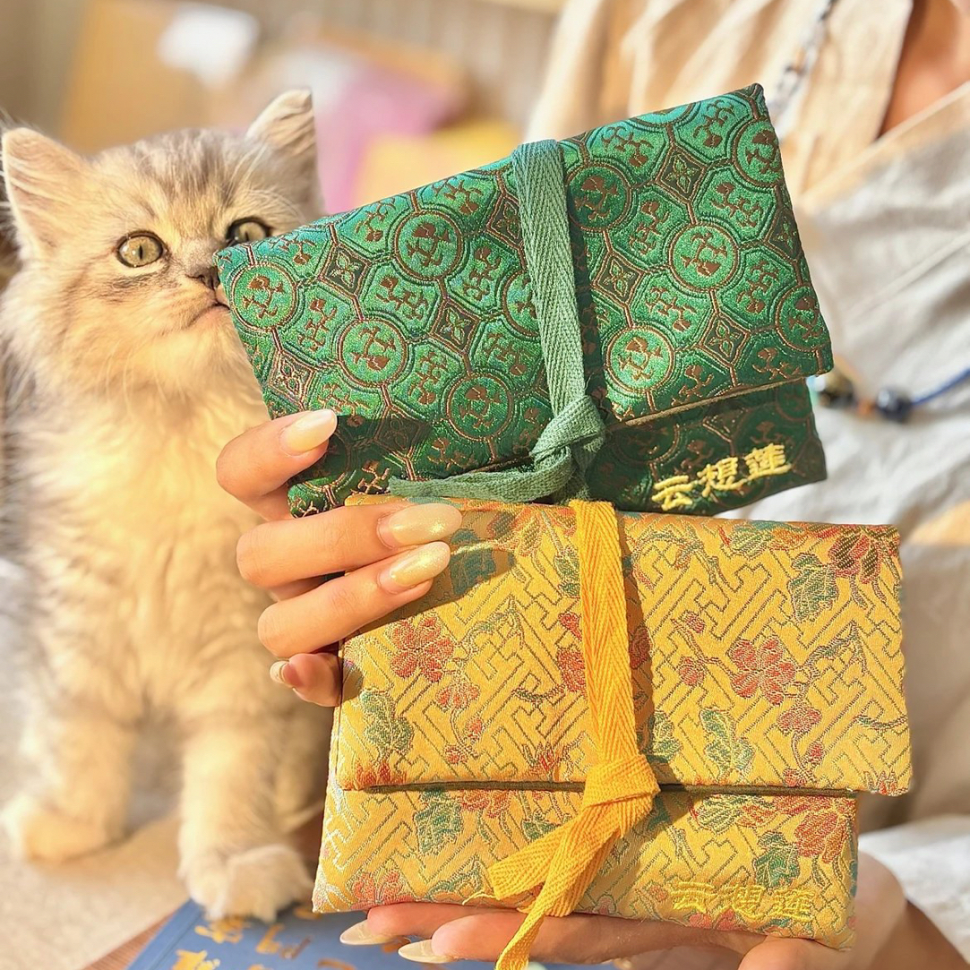 首饰袋 经书袋口袋经书袋藏经袋首饰品袋子绿色时尚古典饰品袋