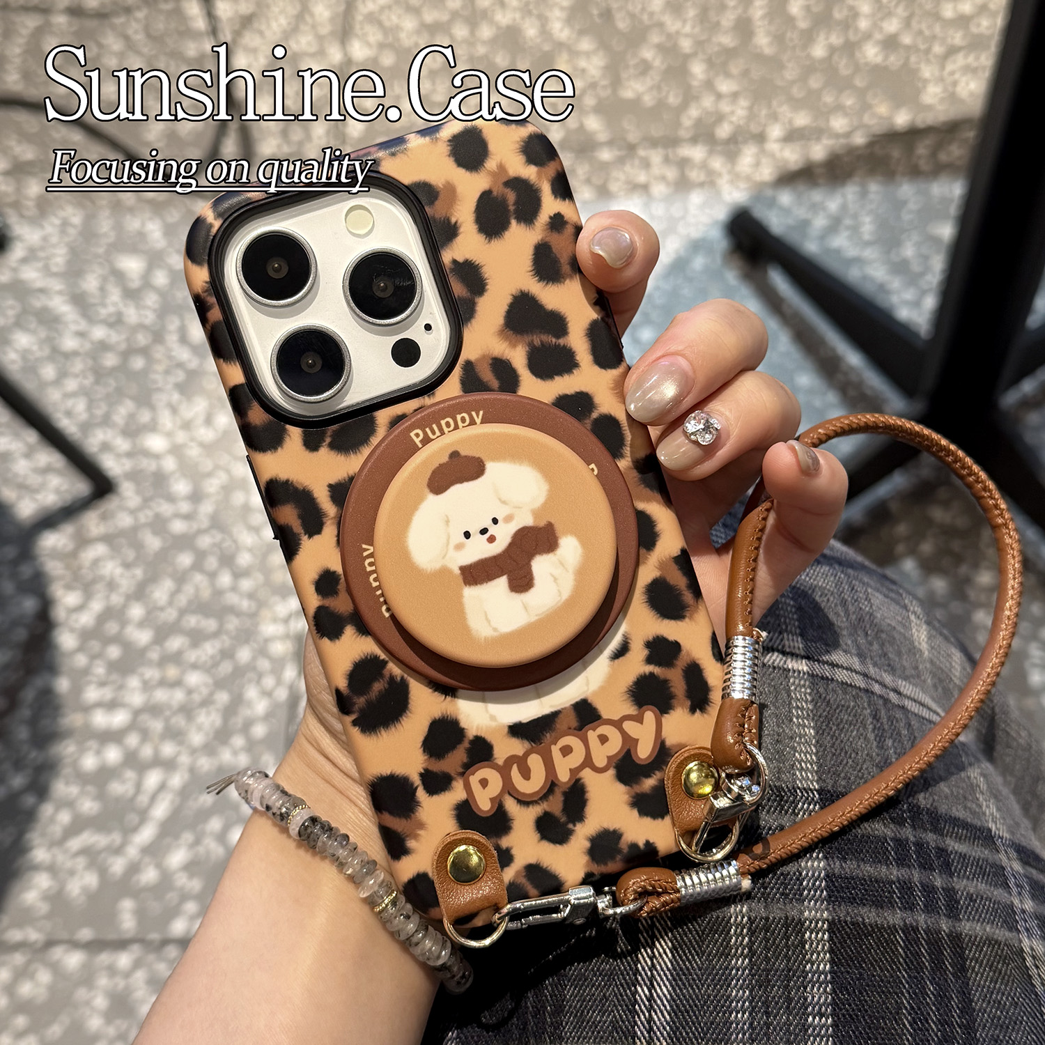 【磁吸菲林二合一】豹纹小狗适用苹果16PROMAX/15/14防手机壳