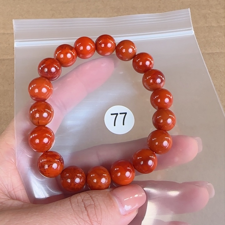 南红玛瑙手链未镶嵌原矿无优化无裂