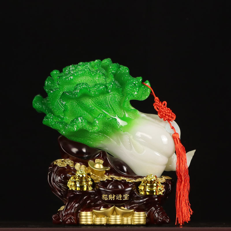 仿玉白菜百财家居饰品摆件玄关电视柜客厅博古架开业乔迁新居礼品