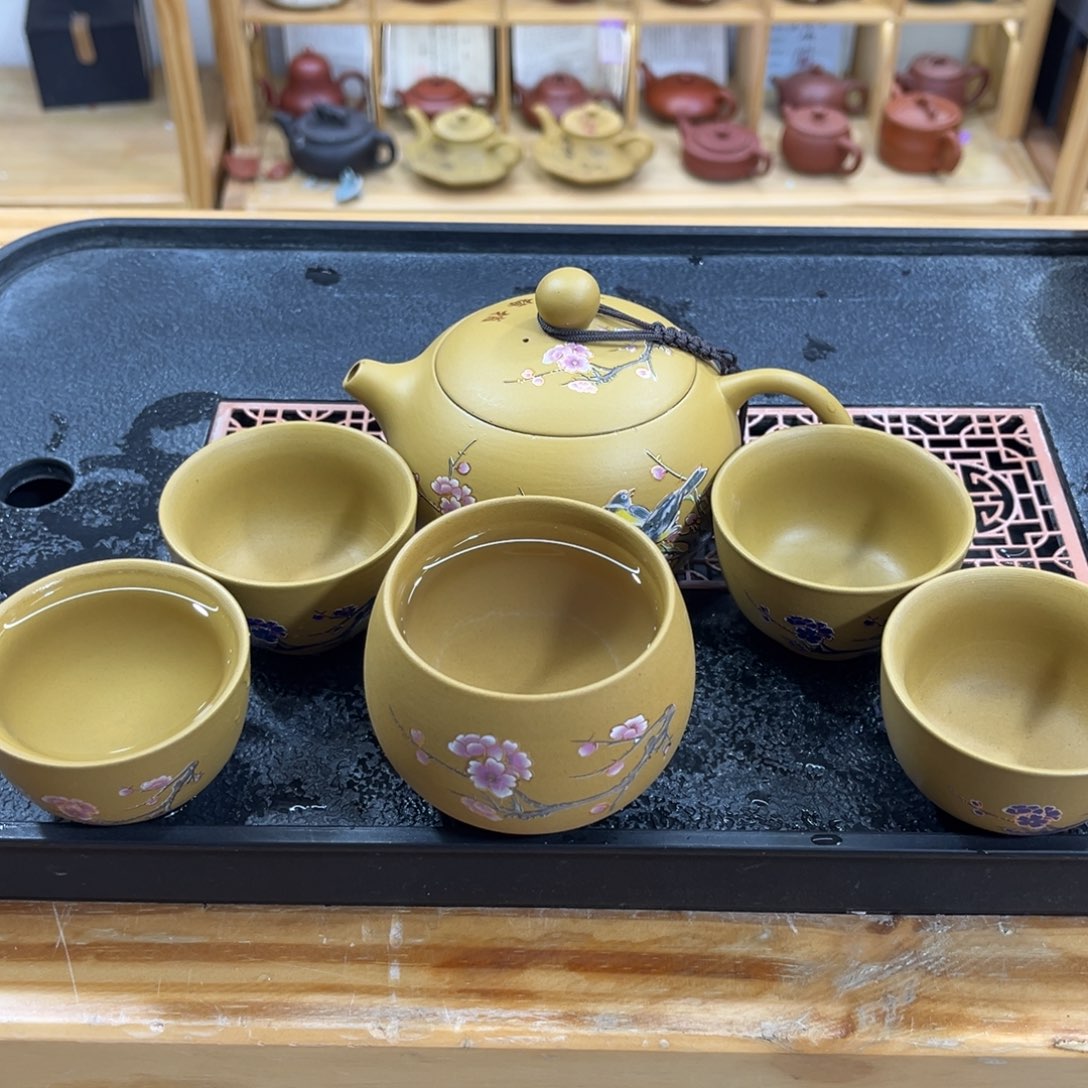 紫砂茶案卢美对西施西施