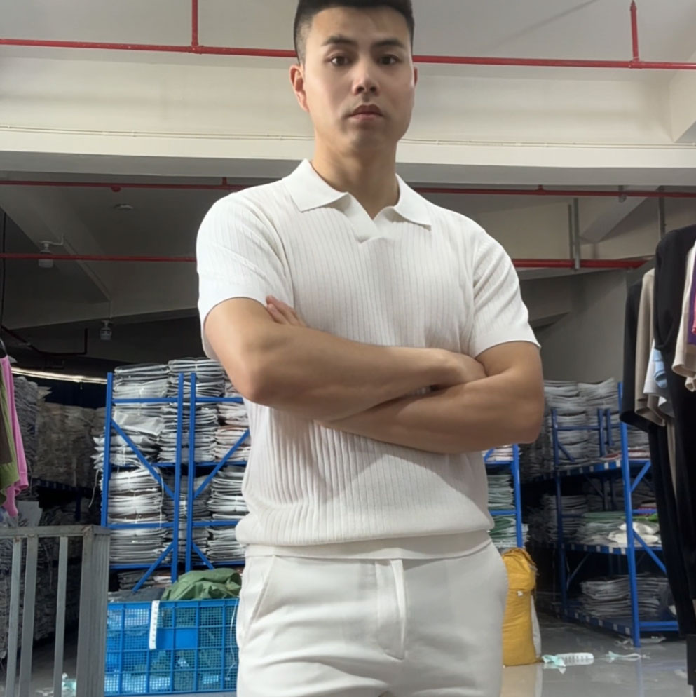 【桑蚕丝针织T恤】男士夏季高品质海鸥领短袖时尚简约休闲半袖纯色