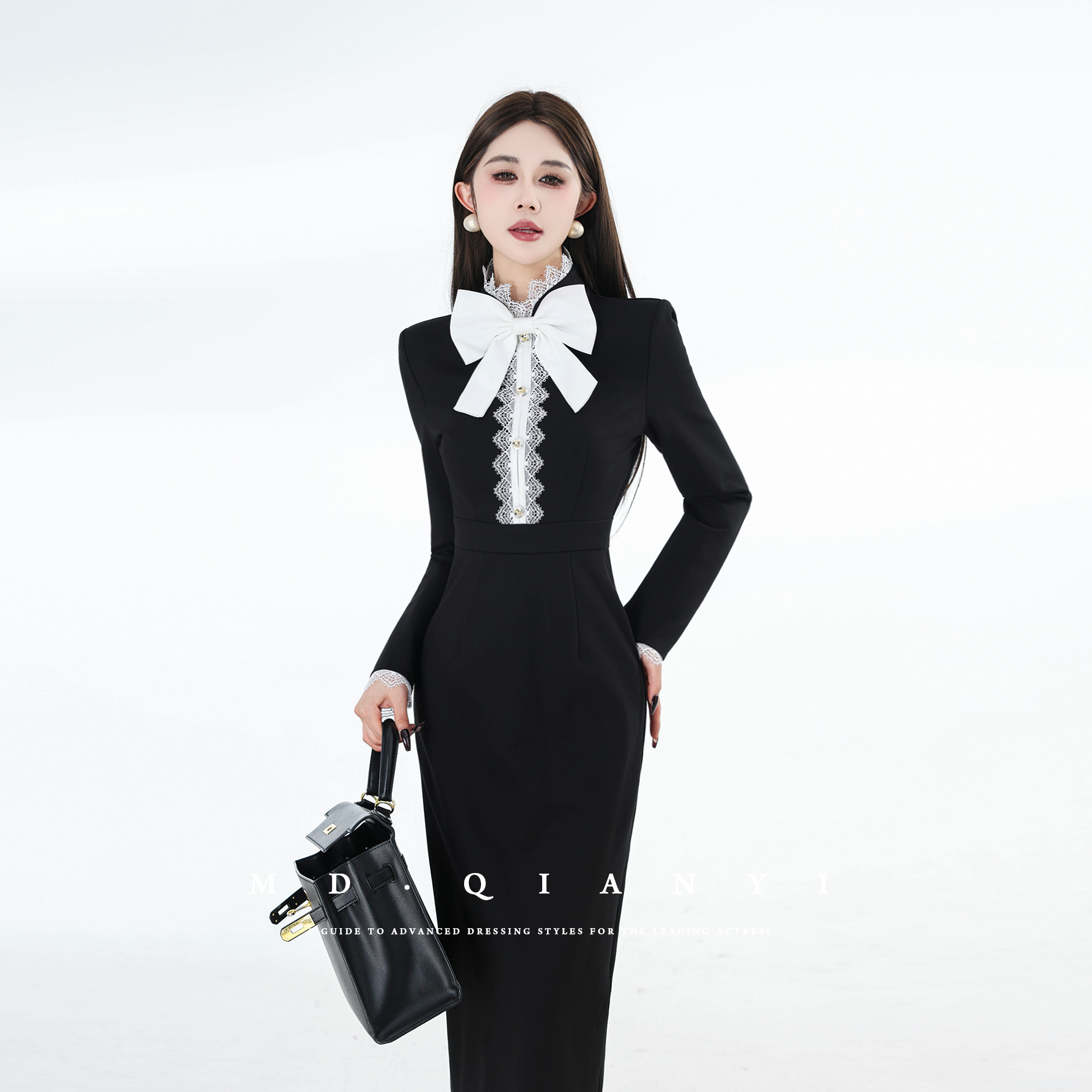 MD定制·杨千亿【夜礼叙章】2025冬季修身女装连衣裙时尚优雅连衣裙