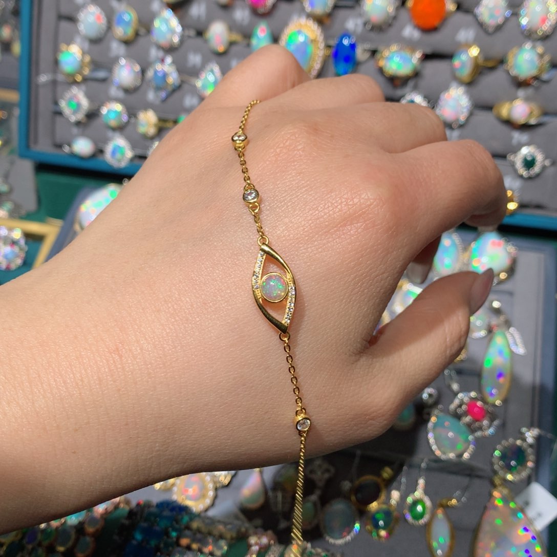 欧泊福利手链银S925镶嵌乔****理