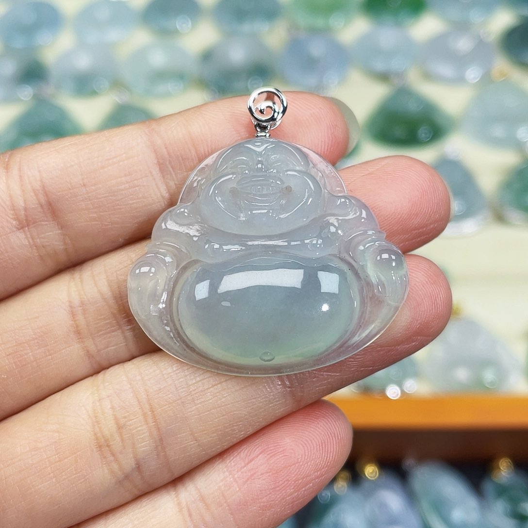 翡翠颈饰18K金镶嵌吊坠