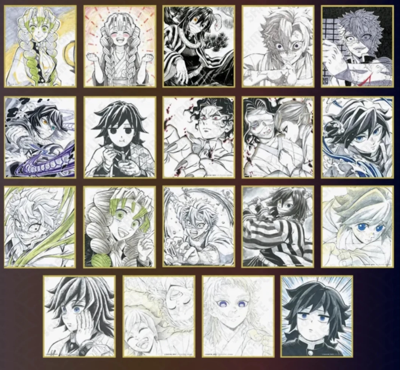 【新品】鬼灭之刃cafe限定线稿色纸第二弹