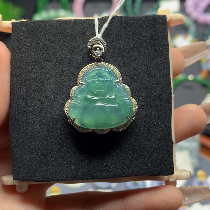 翡翠手链银S925镶嵌翡翠