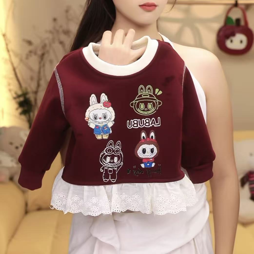 趣奇贝贝 加绒宝宝卫衣女洋气宽松拉布布2025秋冬女童套头上衣