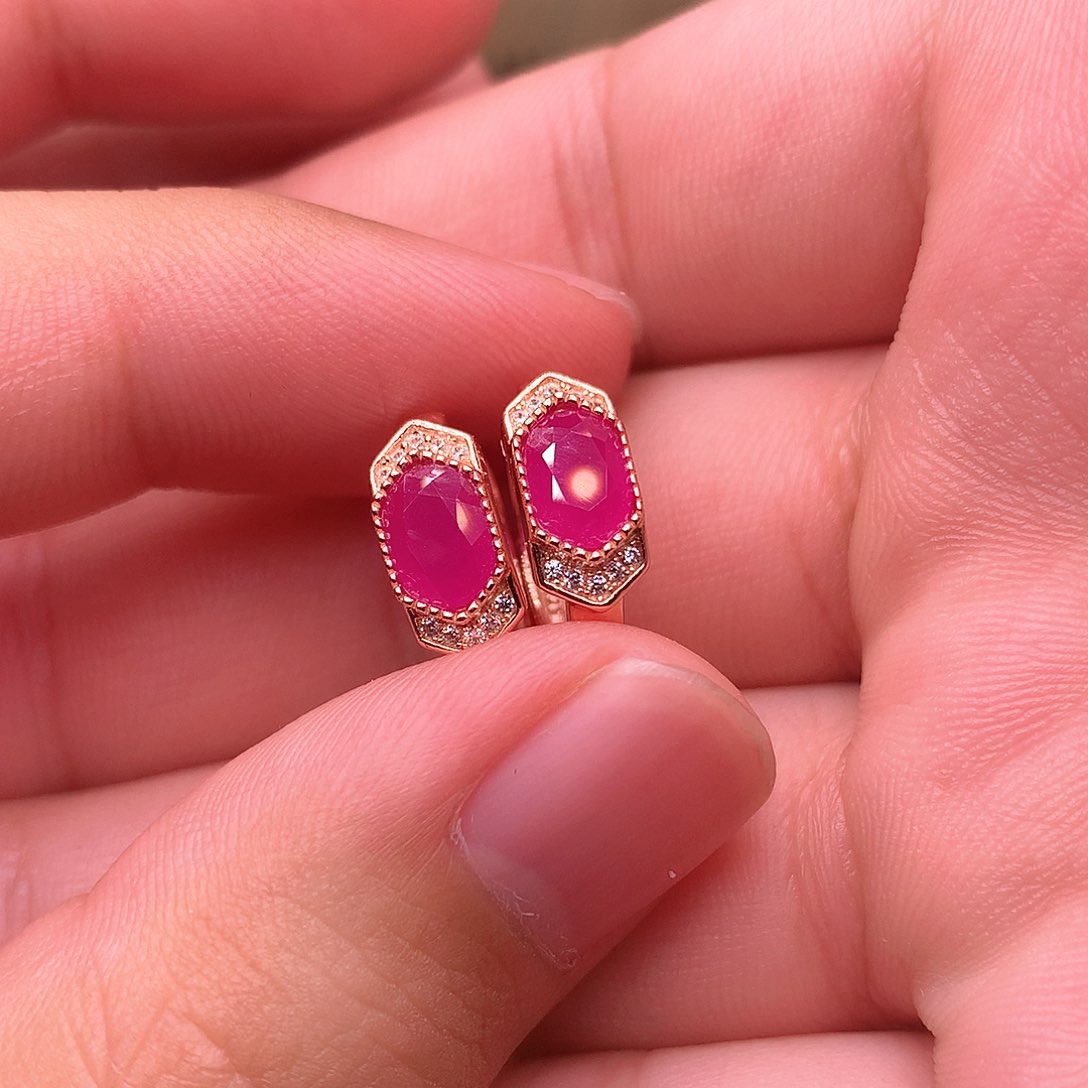 红宝石戒指银S925镶嵌