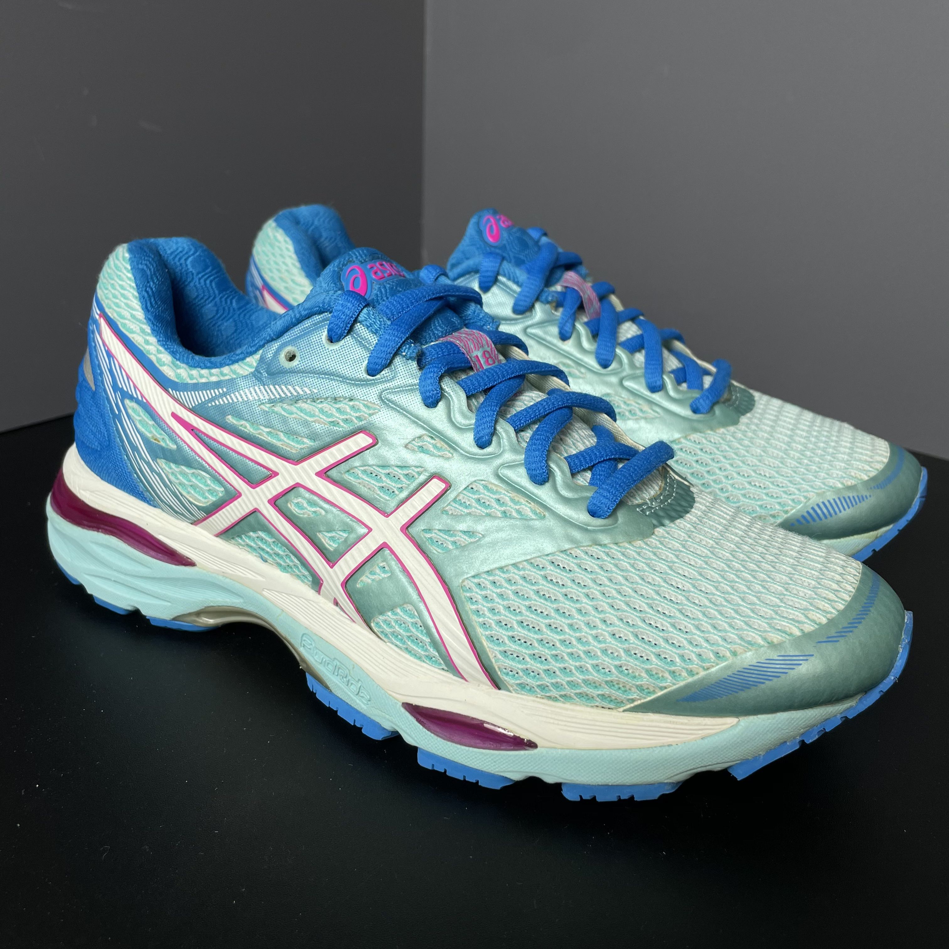 90新 ASICS/亚瑟士 37码 休闲鞋 运动跑鞋 蓝色 无盒