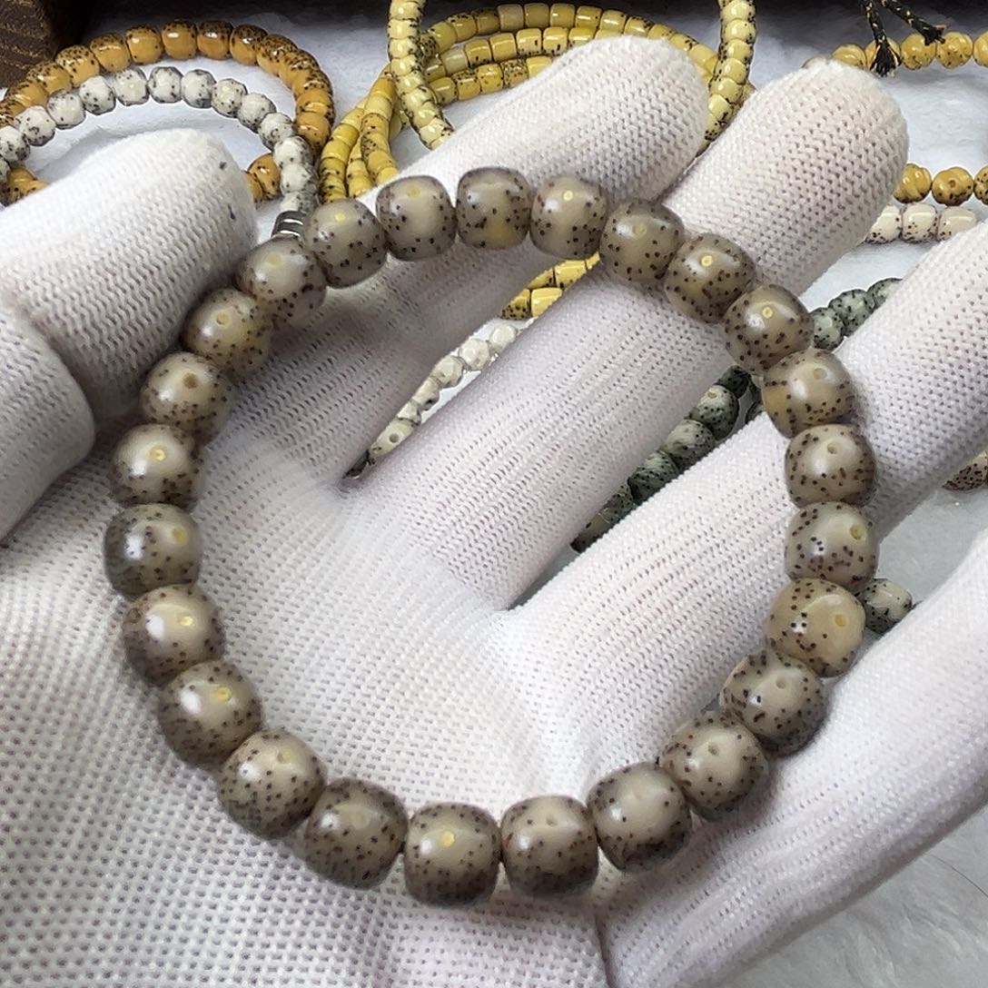 没***恼吊坠星月菩提双留白满透灰冰