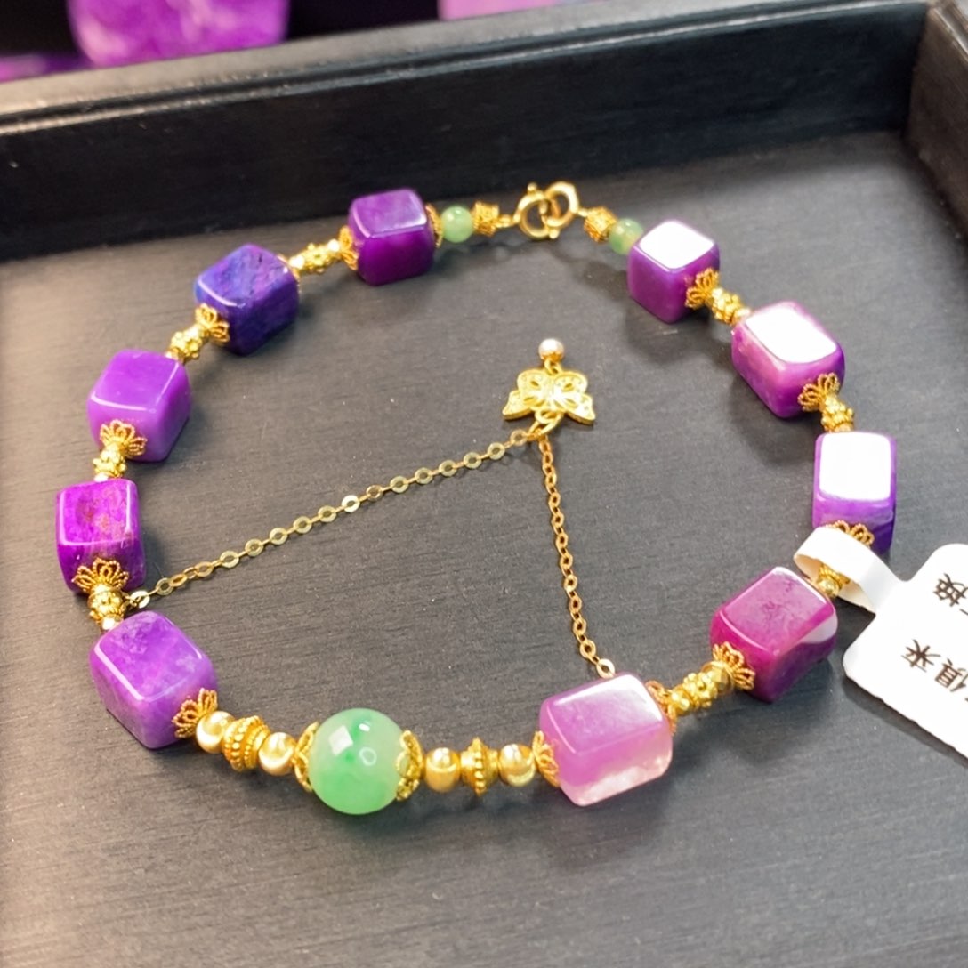 苏纪石（舒俱来）手链18K金镶嵌