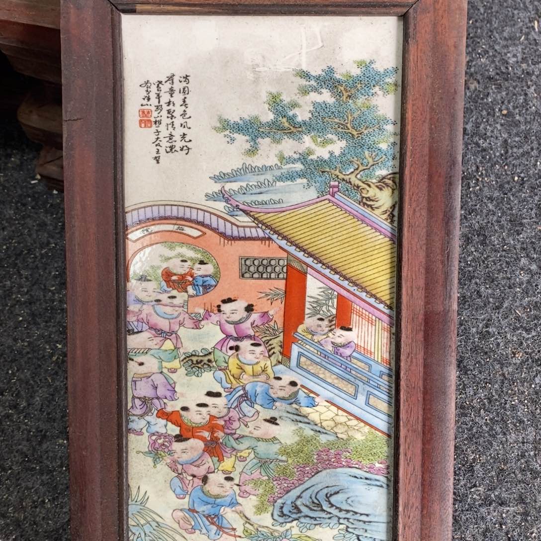 瓷片30*16 景德镇瓷板画柴窑烧制