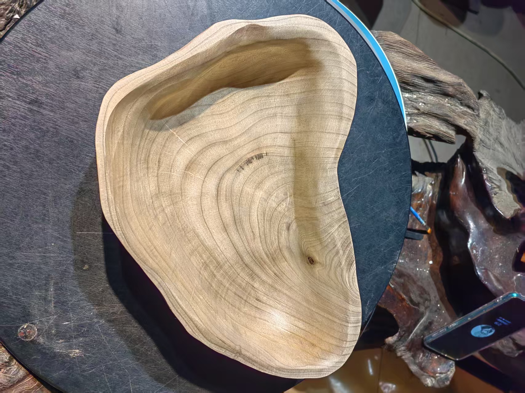 四川雅安小叶桢楠金丝楠木无漆无蜡果盘