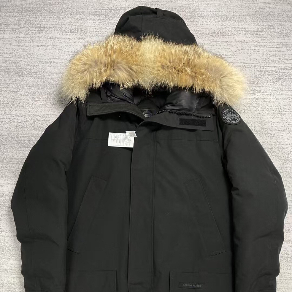 99新 CANADA GOOSE 加拿大鹅 黑色黑标langford长款毛领羽绒服L