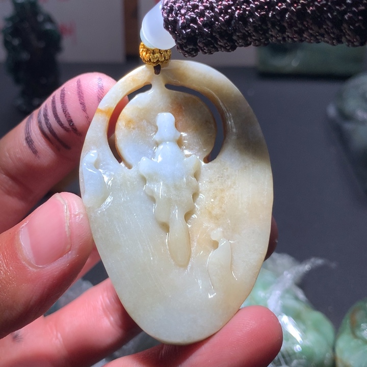 翡翠未镶嵌颈饰保真天然a货翡翠