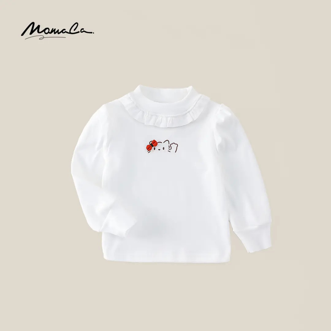 MOMOCO女童冬季儿童新款时尚可爱花边领打底衫77830239026