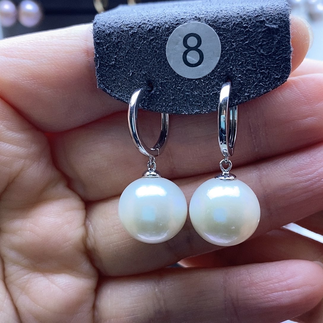 淡水珍珠耳饰银S925镶嵌