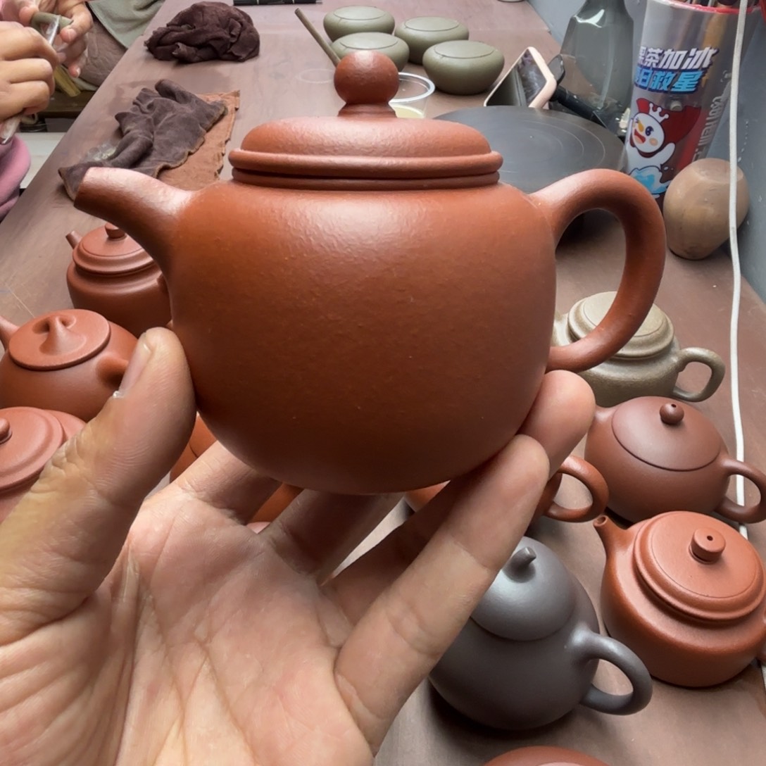 紫砂茶壶匏尊壶红降坡190CC