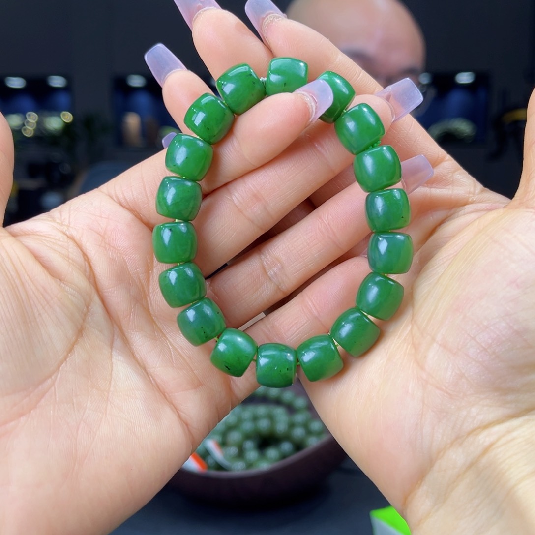 未镶嵌手串和田玉天然和田玉俄碧五号坑料12