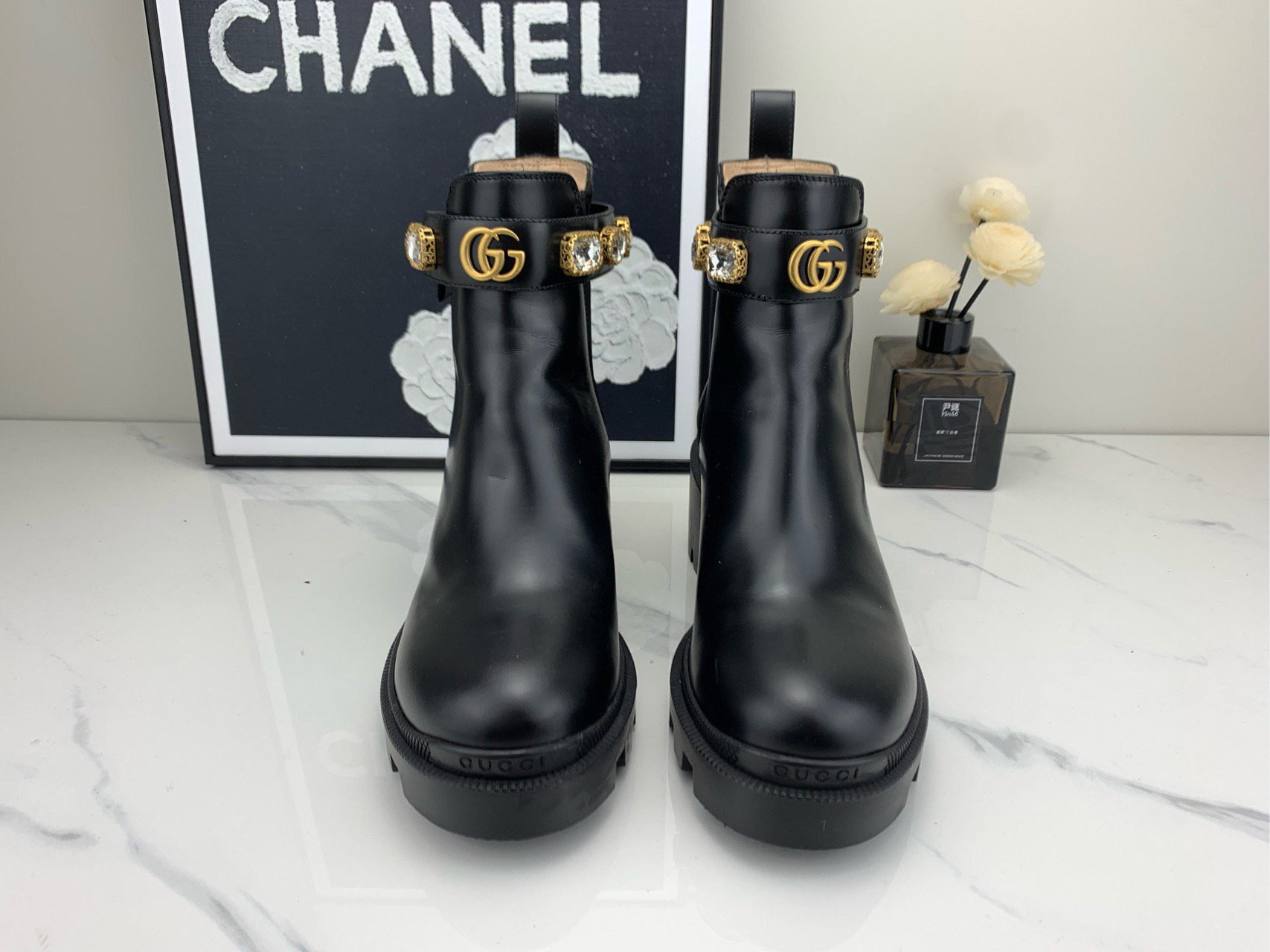 Gucci古驰水钻短靴 36.5码/98新/nn00089