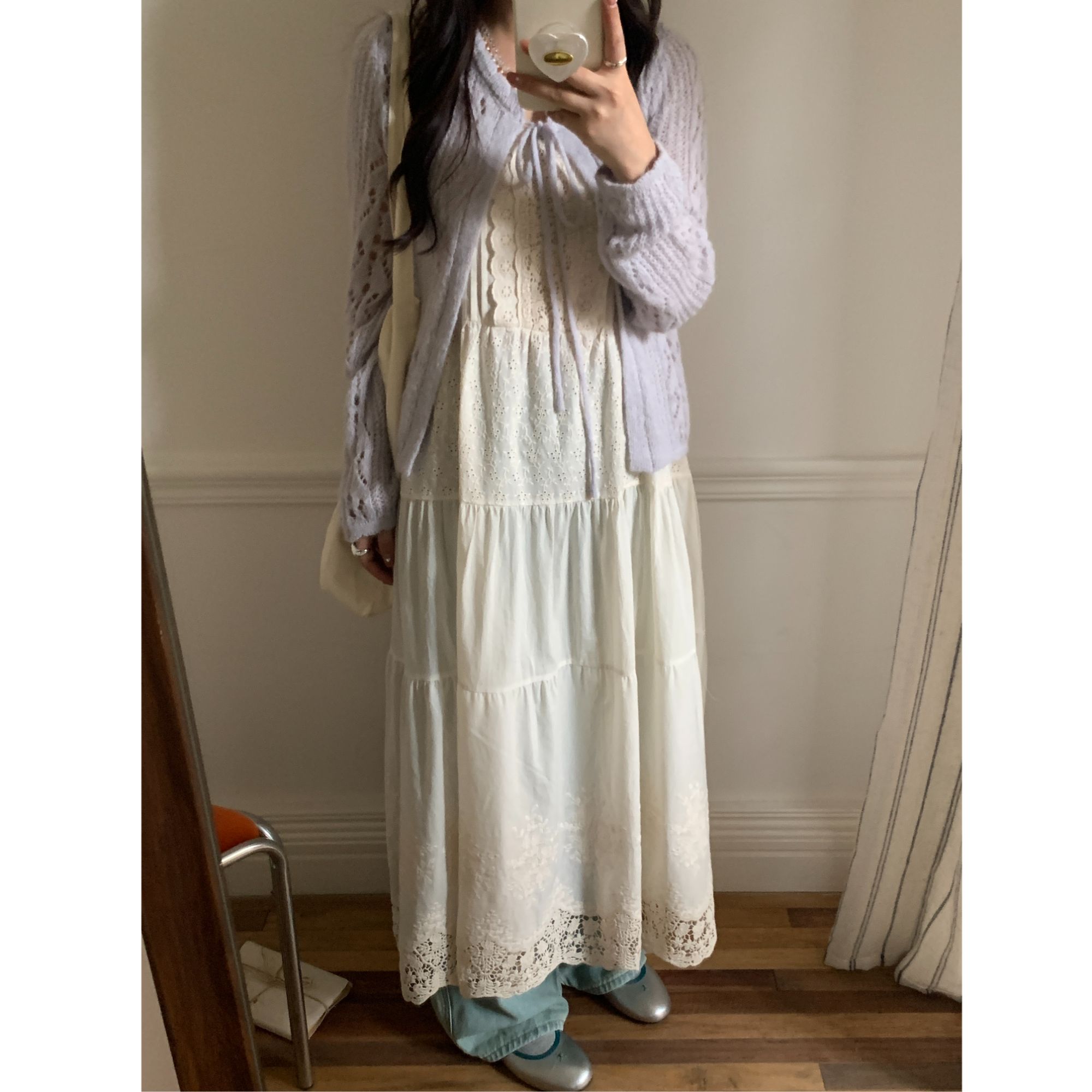 【BeautyKey】春款度假风重工刺绣拼接百搭吊带连衣裙