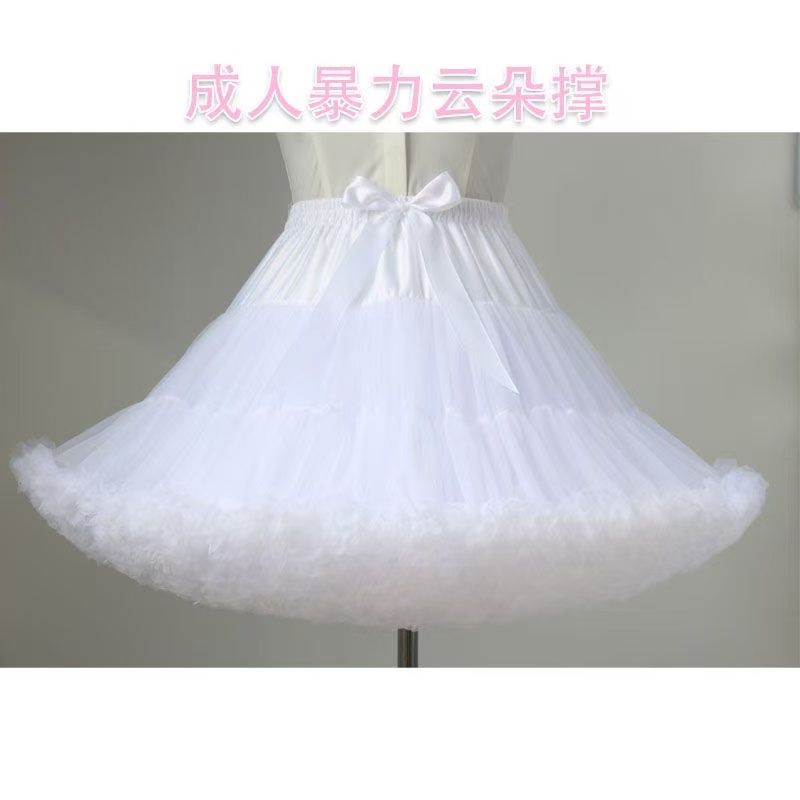公主暴力棉花糖云朵裙撑洛丽塔衬裙日常无骨蓬蓬裙女六角网纱裙