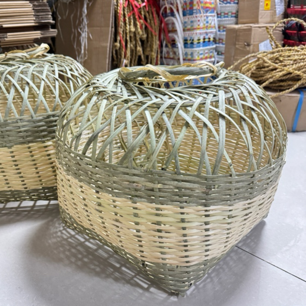 手工竹编鸡笼家用装家禽鸭鹅笼结婚行大礼动物笼子猫狗笼圆形