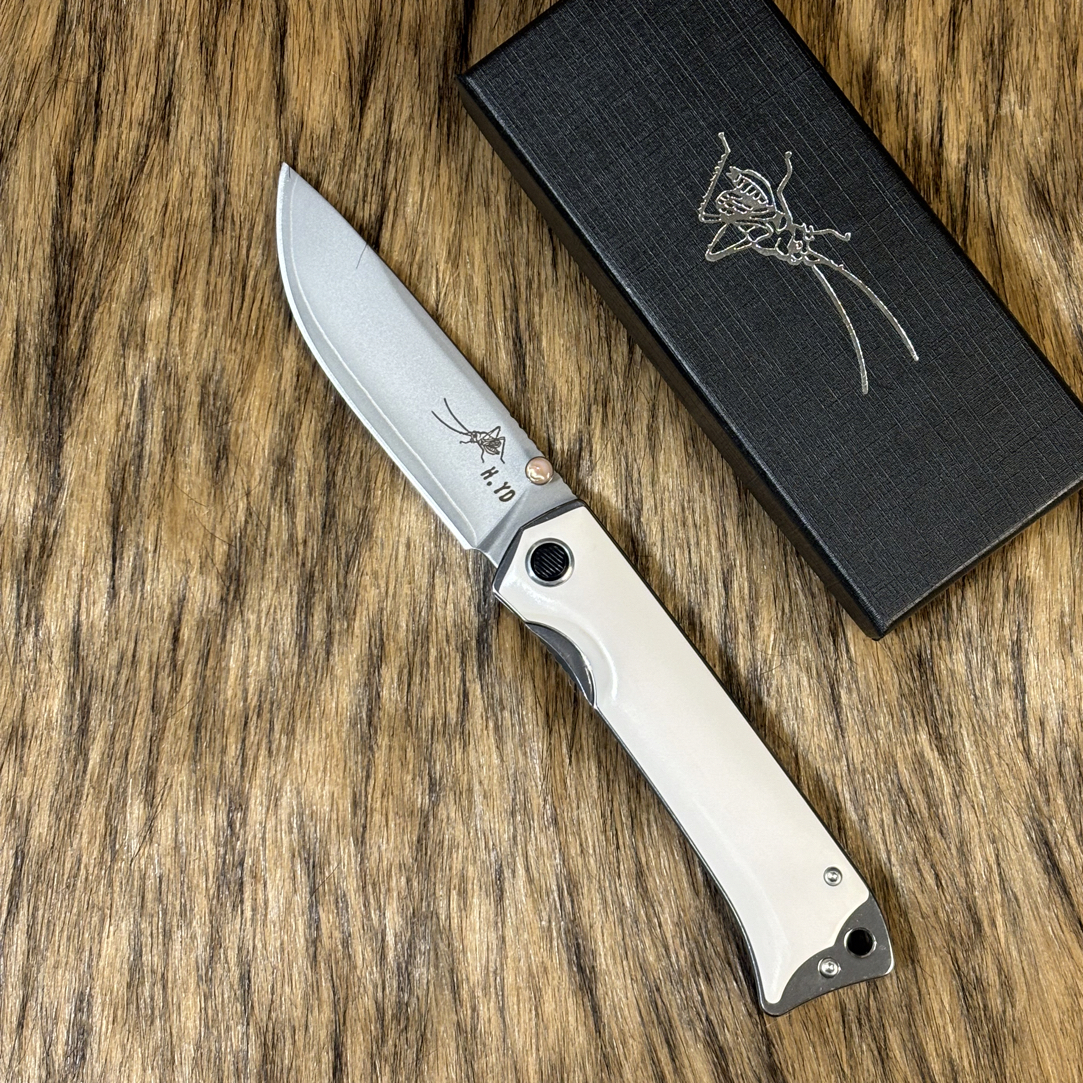 【害虫】侯-奶白皮冰料柄溶附技术DPS-15S超级粉末钢多功能手工刀