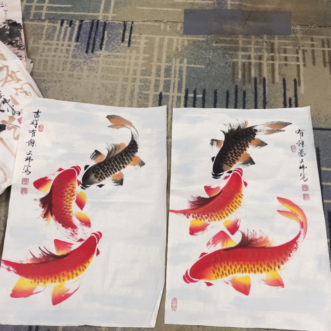 国画四尺三开作品花鸟1111111