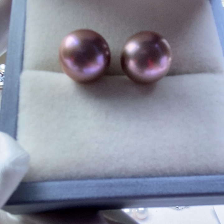 淡水珍珠耳饰银S925镶嵌