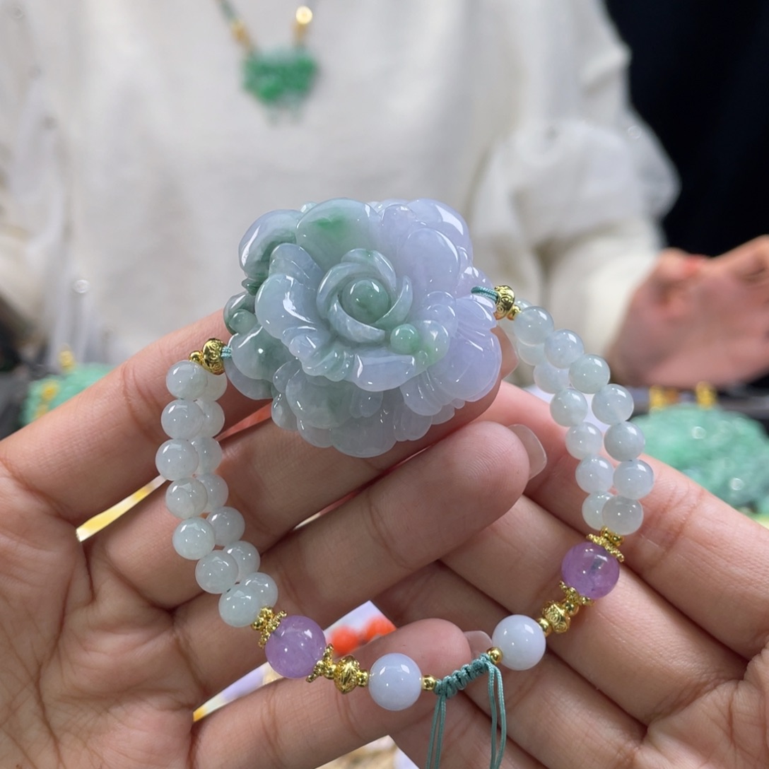 翡翠手链未镶嵌代编织